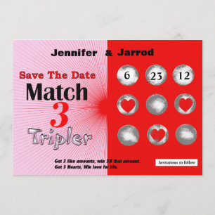 Convite Love Lotto Scratch Off Save the Date Announing
