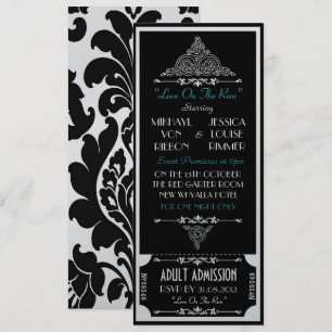 Convite "Love On The Run" um casamento em fuga