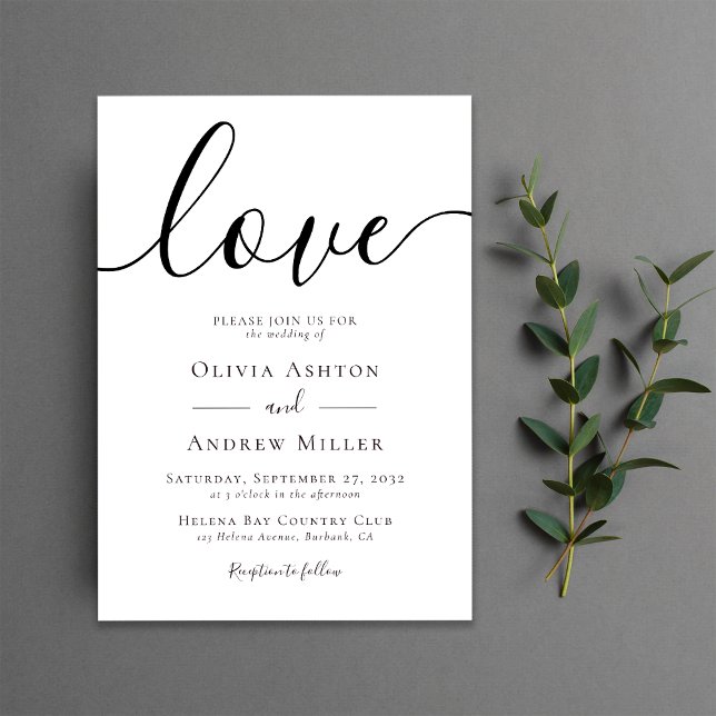 Convite Love Script Modern Wedding (Criador carregado)