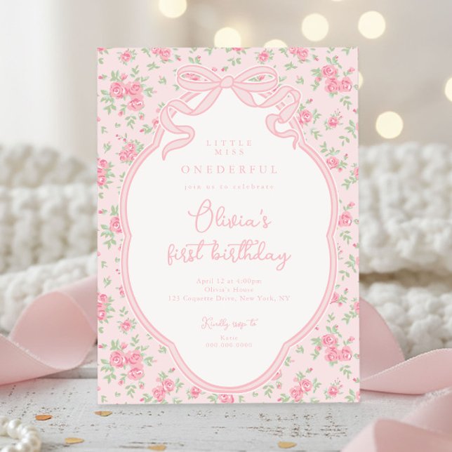 Convite Love Shack Bow Little Miss Onederful 1st Birthday (Criador carregado)
