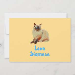 Convite Love Siamese Cats
