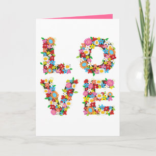 Convite LOVE Spring Flowers Blank / Invitation Card