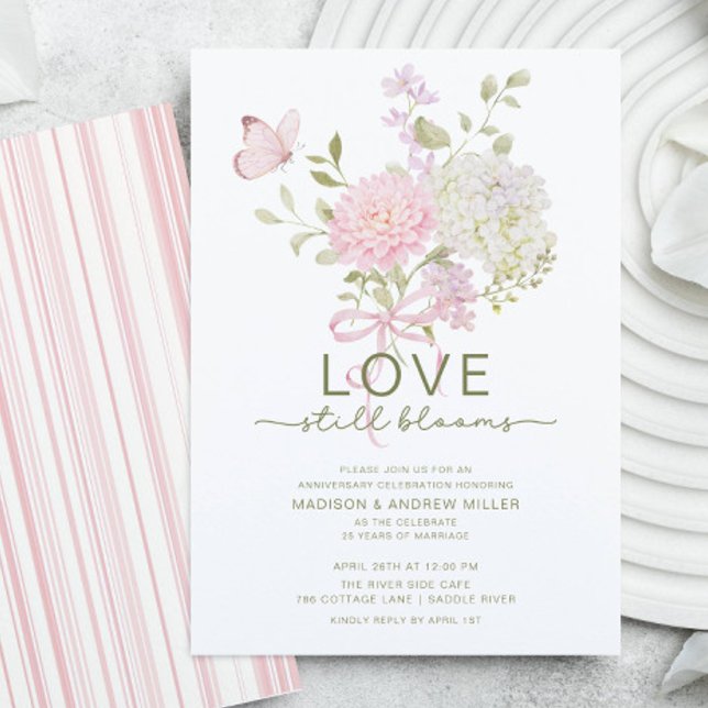 Convite Love Still Blooms Anniversary Invitation (Criador carregado)