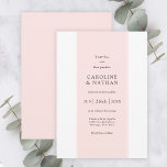 Convite Love Story Elegant Color Band in Blush Pink<br><div class="desc">An elegant choice in wedding invitations, this design has a band of blush pink color running vertically along the card to add impact to your invitation text. The type face pairing used is a crisp combination of bold and italic serif text. The result is powerful in its simplicity and beautifully...</div>
