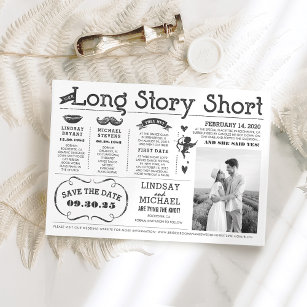 Convite Love Story Timeline Fun Salve a Foto da Data