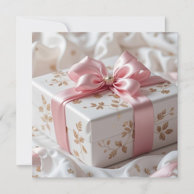 Convite lovely silk pink gift box (Frente)