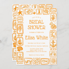 Convite LoveNotes do Chá de panela do Mar Moderno QR PERSO