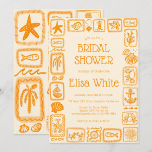 Convite LoveNotes from Sea Chá de panela Modern CUSTOM