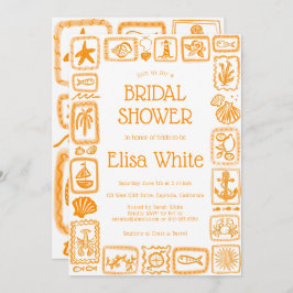 Convite LoveNotes from Sea Chá de panela Modern CUSTOM