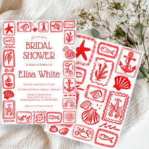 Convite LoveNotes from Sea Chá de panela Modern CUSTOM