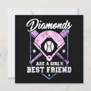 Convite Lover de basebol  Diaminds é a melhor amiga de um
