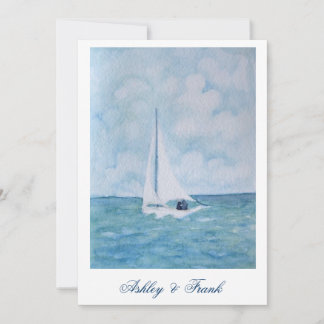 Convite Lovers on a sailboat - wedding invitation