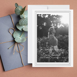 Convite Loving Memory Script Frame Photo Funeral Program