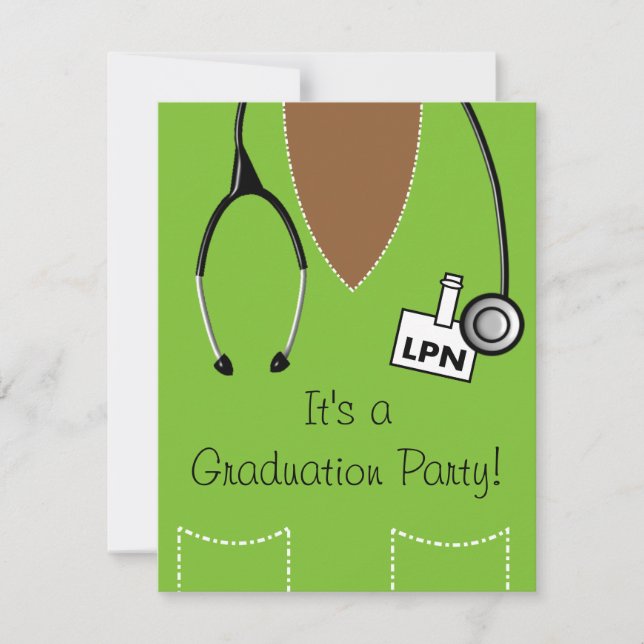 Convite LPN Black Nurse Graduation Scrub #32 (Frente)