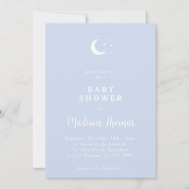 Convite Lua azul e estrelas