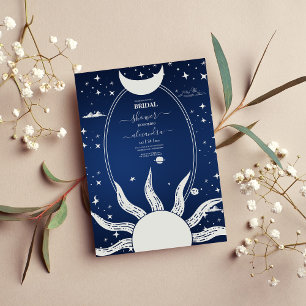 Convite Lua azul-mística e sol-prata