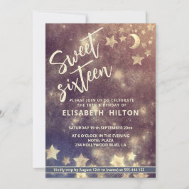 Convite Lua Celestial legal e estrelas doces 16