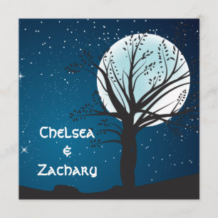 Convite Lua cheia e estrelas que Wedding