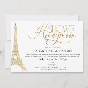Convite Lua de mel francesa em Paris Eiffel Casal Chá