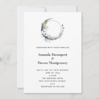 Lua do Crescente Azul com Casamento de Flores Bran