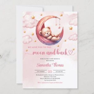 Convite Lua e chá de fraldas de ursinho