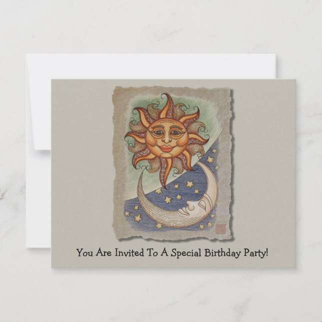 Convite Lua e estrelas (Frente)