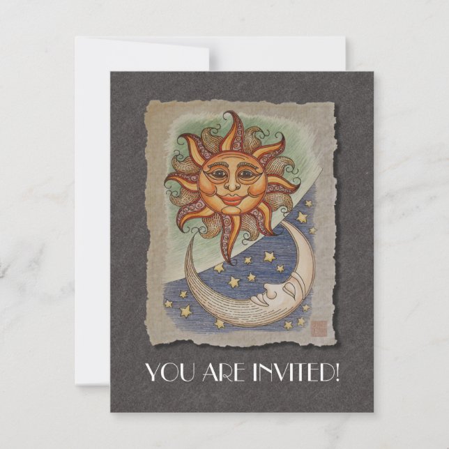 Convite Lua e estrelas (Frente)