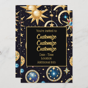 Convite Lua E Estrelas Celestiais 2