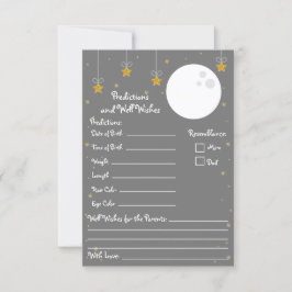 Convite Lua e Estrelas Chás de fraldas Predições e Bem Des