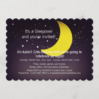 Convite Lua e estrelas do Sleepover