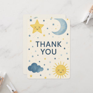 Convite Lua, Estrelas e Chá de fraldas Celestial Sun Obrig