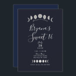 Convite Lua Fases Azul Astrologia Celestial Doce 16<br><div class="desc">Personalizar para qualquer evento</div>