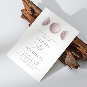 Convite Lua mística elegante lua rosa pincelada, casamento