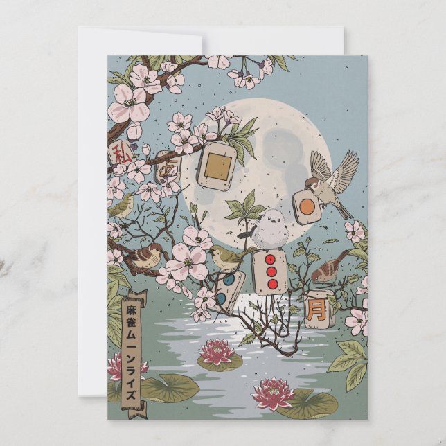 Convite Lua Nascente Mahjong (Frente)