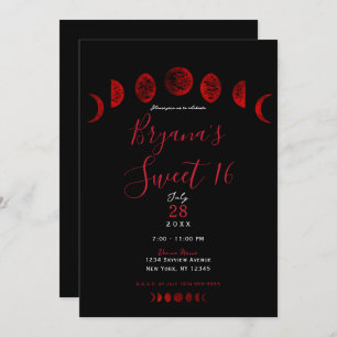 Convite Lua Negra Negra Negra Negra Nascê Gótica Casamento