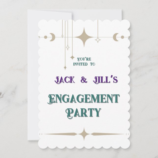 Convite Lua Prateada & Estrelas (Frente)