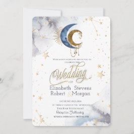 Convite Luares Celestiais, Estrelas Casamento Chic