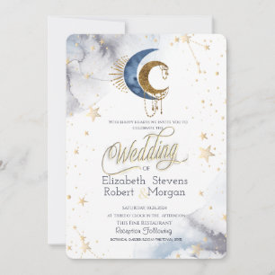 Convite Luares Celestiais, Estrelas Casamento Chic