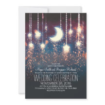 Luas de Lua Estrelas e Cordas Luzes de Verão Casam