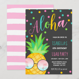 Convite Luau Aniversário Pineapple Havaiana Luau