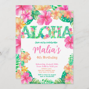 Convite Luau Birthday