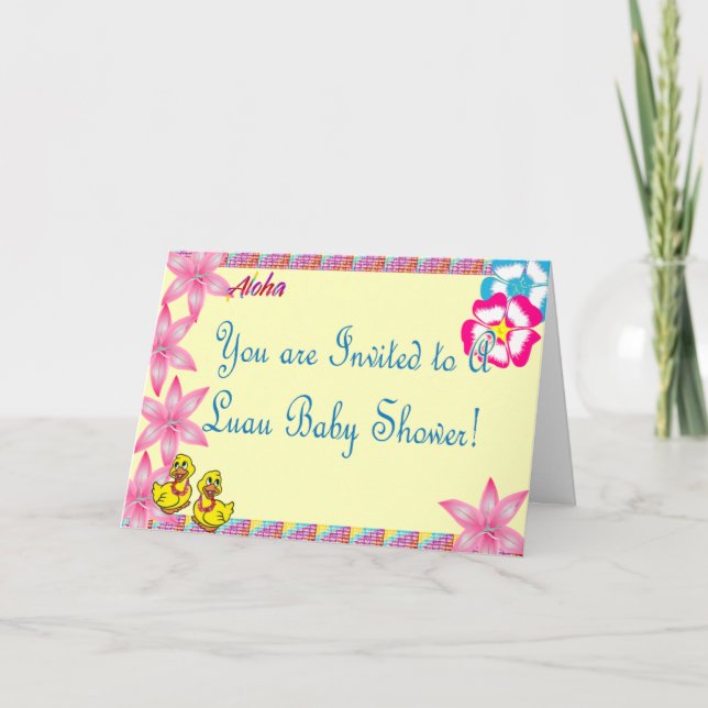 Convite Luau Ducky Baby Shower Invitation (Frente)