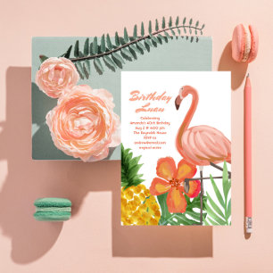 Convite Luau Festa de aniversário tropical