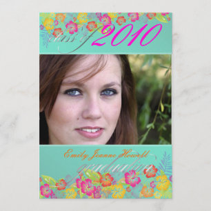 Convite Luau/ Festa de formatura de flores tropicais