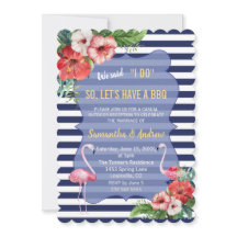Luau Flamingo Floral Marinho Strips I DO CHURRASCO