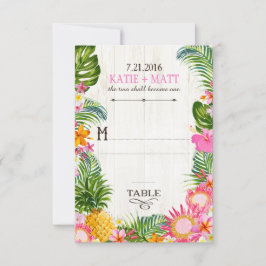 Convite Luau Hawaiian Wedding Beach Rustic Place Card