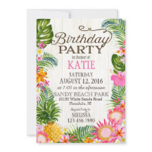Luau Hawiian Beach Rustic Festa de aniversário