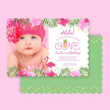 Luau Tropical Floral Photo Girl 1rua Primeiro Aniv