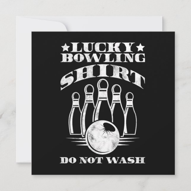 Convite Lucky Bowling Shirt Do Not Wash Bowler Strike Gift (Frente)