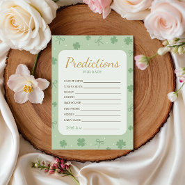 Convite Lucky Charm Baby Predictions Card